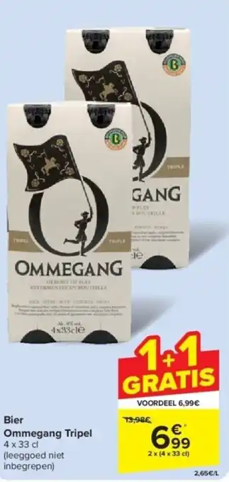 Carrefour Bier Ommegang Tripel 4 x 33 cl aanbieding