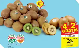 Carrefour Kiwi's Green of Sungold Zespri aanbieding