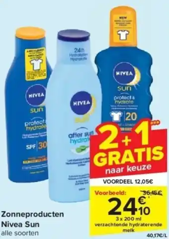 Carrefour Zonneproducten Nivea Sun 3 x 200ml aanbieding