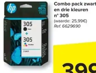 Combo pack zwart en drie kleuren