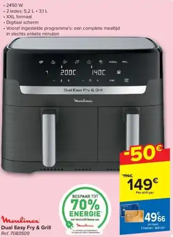 Carrefour Dual Easy Fry & Grill aanbieding