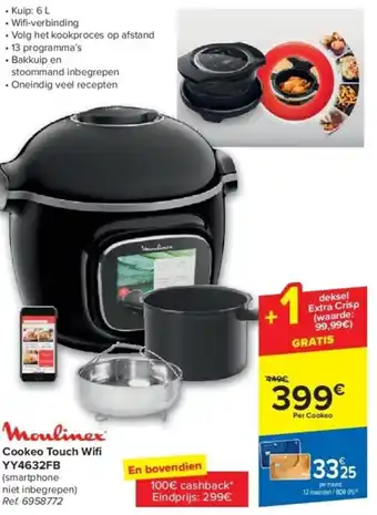 Carrefour Cookeo Touch Wifi YY4632FB aanbieding