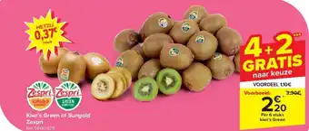 Carrefour Kiwi's Green of Sungold Zespri aanbieding