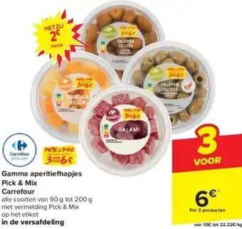 Carrefour Gamma aperitiefhapjes Pick & Mix aanbieding