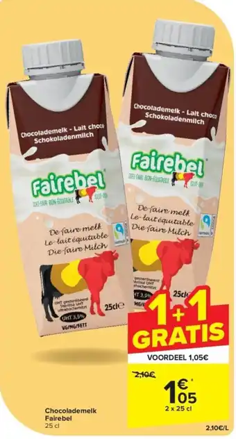 Carrefour Chocolademelk Fairebel 25 cl aanbieding