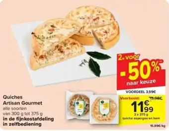 Carrefour Quiches Artisan Gourmet 2 x 375g aanbieding