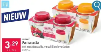 ALDI MILSANI Panna Cotta 2 x 120g aanbieding