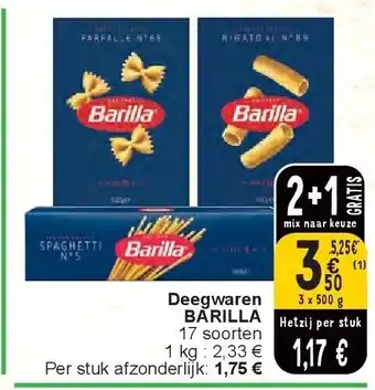 Cora Deegwaren BARILLA aanbieding