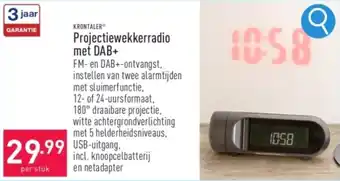 ALDI KRONTALER Projectiewekkerradio met DAB+ aanbieding