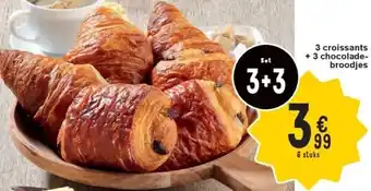 Cora 3 croissants + 3 chocoladebroodjes aanbieding