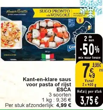 Cora Kant-en-klare saus voor pasta of rijst ESCA aanbieding