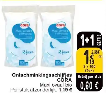 Cora Ontschminkingsschijfjes CORA aanbieding