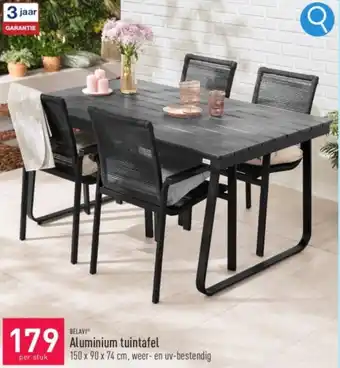 ALDI BELAVI 179 Aluminium tuintafel 150 x 90 x 74cm aanbieding