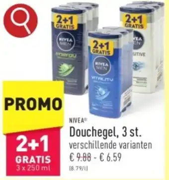 ALDI NIVEA Douchegel, 3 x 250mL aanbieding