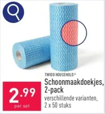 ALDI TWIDO HOUSEHOLD Schoonmaakdoekjes, 2 pack aanbieding