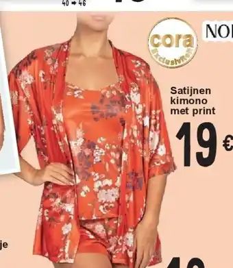 Cora Satijnen kimono met print aanbieding