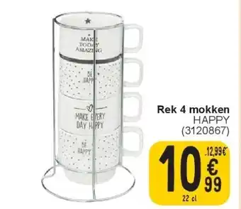 Cora Rek 4 mokken aanbieding