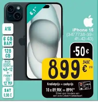 Cora iPhone 15 aanbieding