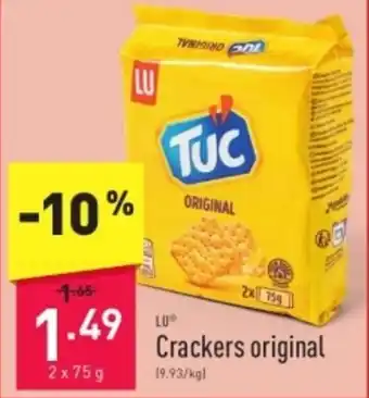 ALDI Crackers original 2x75g aanbieding