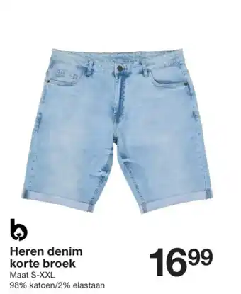 Zeeman Heren denim korte broek aanbieding