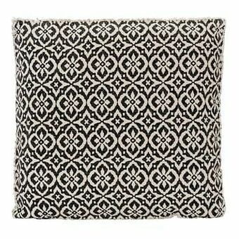 Leen Bakker Matraskussen Aiden - zwart/off-white - 45x45x4 cm - Leen Bakker aanbieding