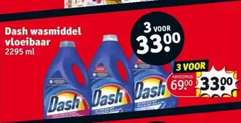 Kruidvat Dash Wasmiddel Vloeibaar 2295mL 3 voor aanbieding