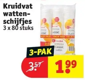 Kruidvat Wattenschijfjes 3 x 80 stuks aanbieding