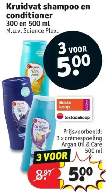 Kruidvat Shampoo en Conditioner 300 en 500mL aanbieding