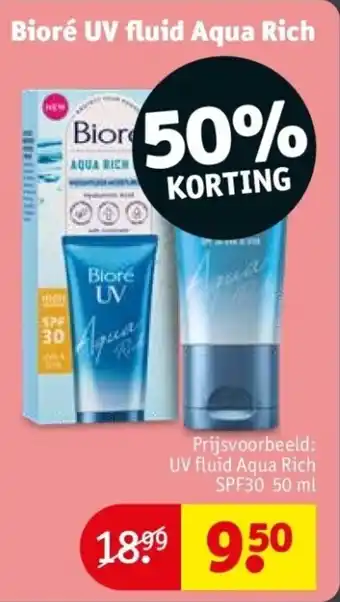 Kruidvat Bioré UV fluid Aqua Rich aanbieding