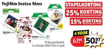 Kruidvat Fujifilm Instax films 4 voor aanbieding