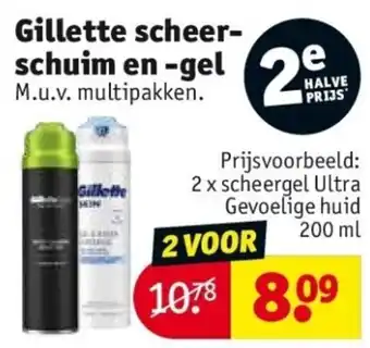 Kruidvat Gillette Scheerschuim en -gel aanbieding