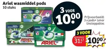 Kruidvat Ariel Wasmiddel Pods 10 stuks aanbieding