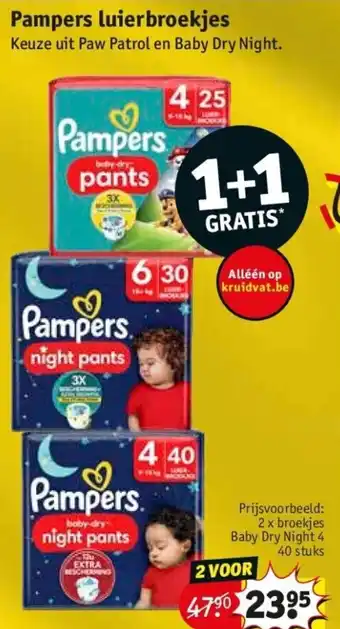 Kruidvat Pampers Luierbroekjes aanbieding