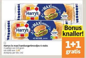 Albert Heijn Harrys le maxi hamburgerbroodjes 6 stuks aanbieding