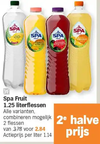 Albert Heijn Spa Fruit 1.25 literflessen aanbieding