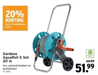 GAMMA Gardena AquaRoll S Set 20 m aanbieding