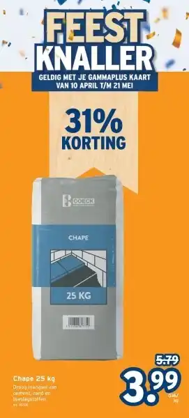 GAMMA Chape 25 kg aanbieding