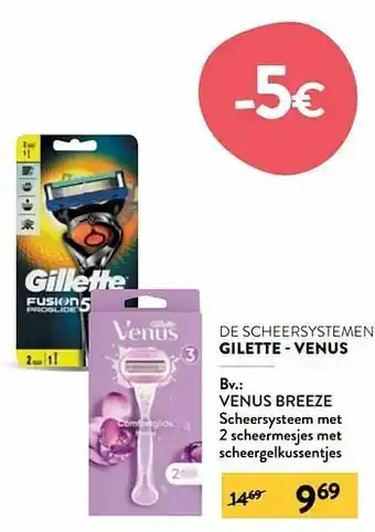 Di Venus breeze scheersysteem met 2 scheermesjes met scheergelkussentjes aanbieding