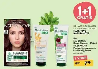 Di Nat+nove repair shampoo + keranove plantaardige permanente haarkleuring zonder ammoniak aanbieding