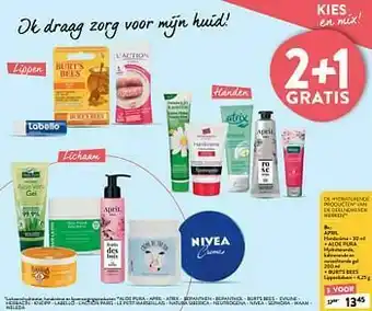 Di April handcrème + aloe pura hydraterende, kalmerende en verzachtende gel + burt`s bees lippenbalsem aanbieding