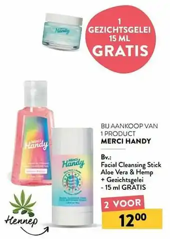 Di Facial cleansing stick aloe vera + hemp + gezichtsgelei aanbieding