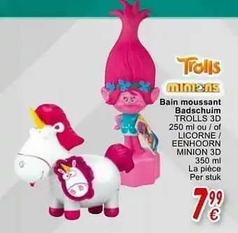 Cora Bain moussant badschuim trolls 3d ou - of licorne - eenhoorn minion 3d aanbieding
