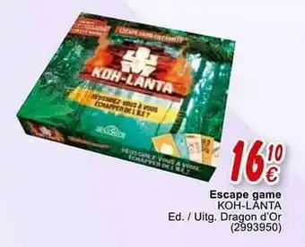 Cora Escape game koh-lanta aanbieding