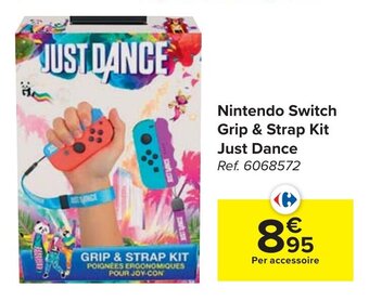 Carrefour Nintendo Switch Grip & Strap Kit Just Dance aanbieding