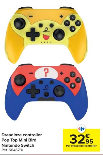 Carrefour Draadloze controller Pop Top Mini Bird Nintendo Switch aanbieding
