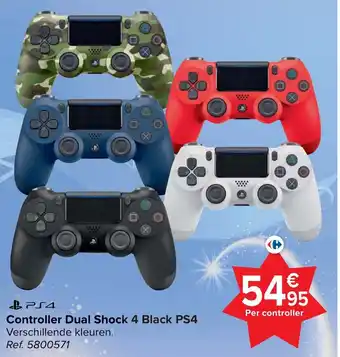 Carrefour PS4 Controller Dual Shock 4 Black PS4 aanbieding