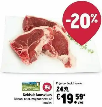 Keltisch lamsvlees kotelet