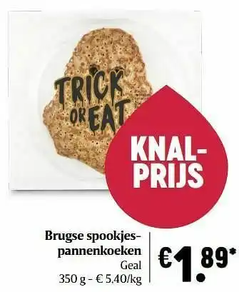 Delhaize Brugse spookjespannenkoeken geal aanbieding