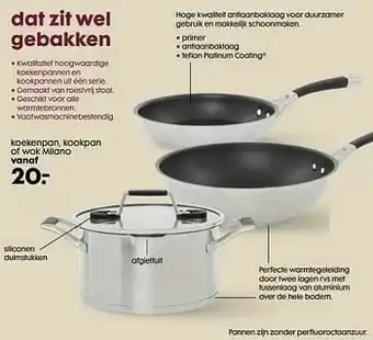 HEMA Koekenpan kookpan of wok milano aanbieding