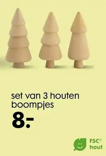HEMA Set van 3 houten boompjes aanbieding